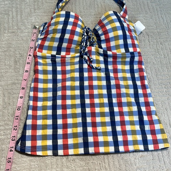 Jessica Simpson Colorful Tankini Bikini Top with a built in bra Size small - Picture 7 of 9